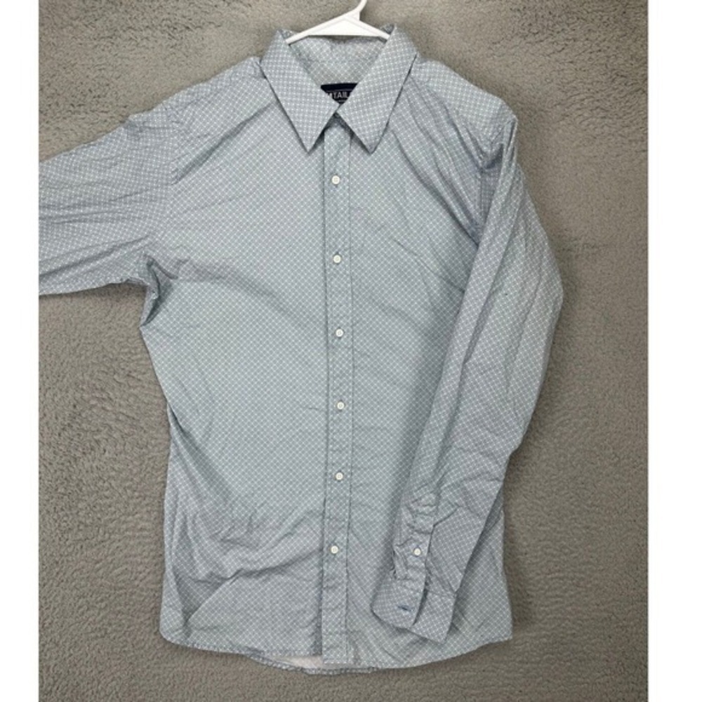 MTailor Shirt Adult Medium Blue Geometric Button Up Slim Fit Long Sleeve Mens